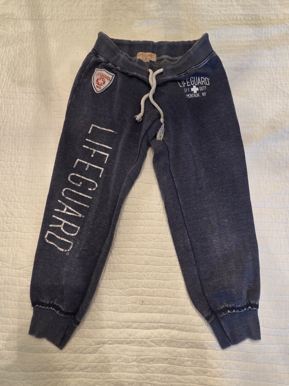 Lifeguard Navy Gray Sweatpants with Drawstring Size Small